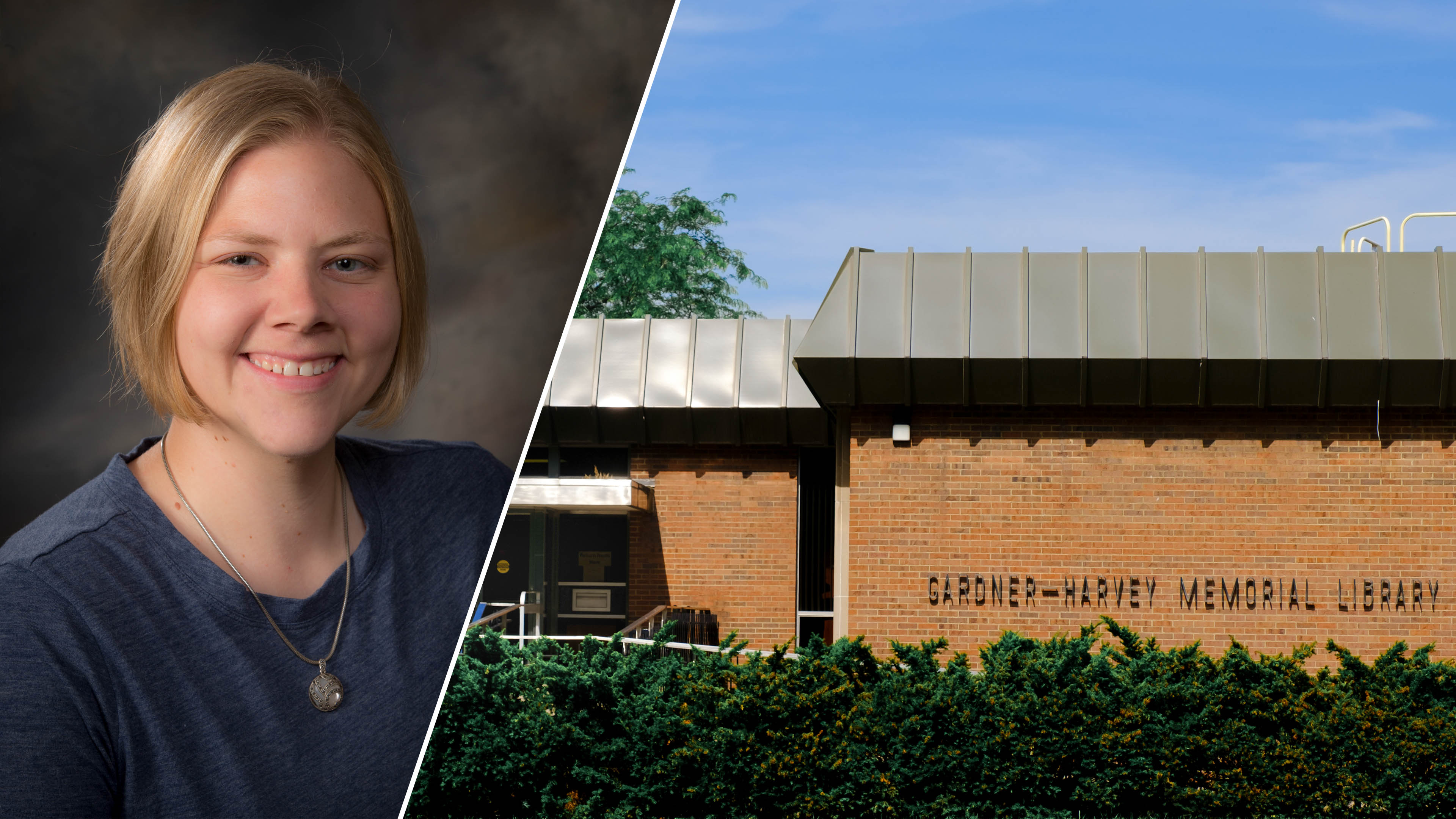 Jessie Long and the Garner-Harvey Library on Miami University's Middletown campus
